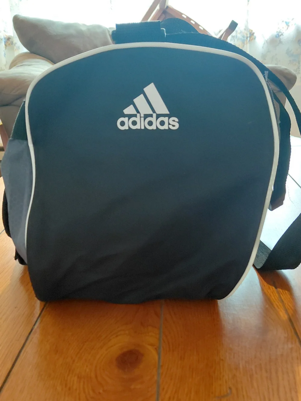 Adidas Men's Gray Logo Duffel Bag